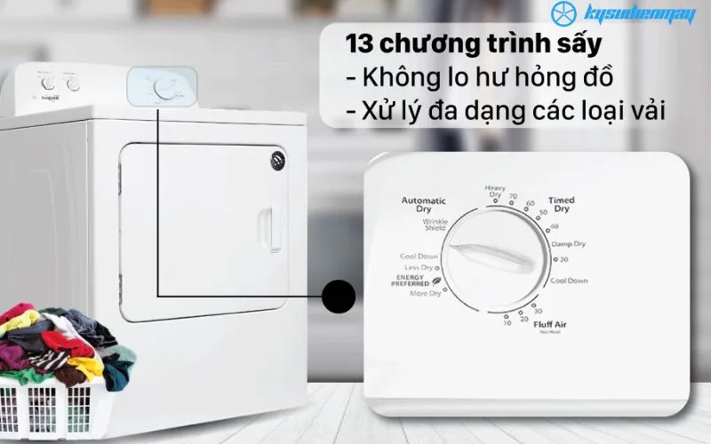 Máy sấy Whirlpool thông hơi đa dạng chương trình sấy